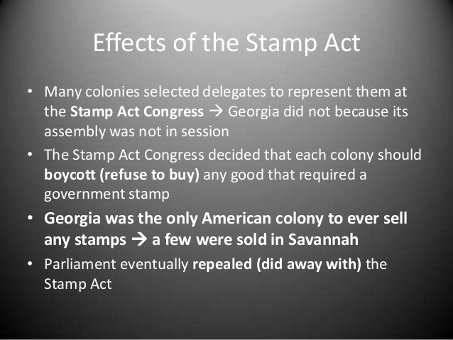 the american revolution stamp act effects