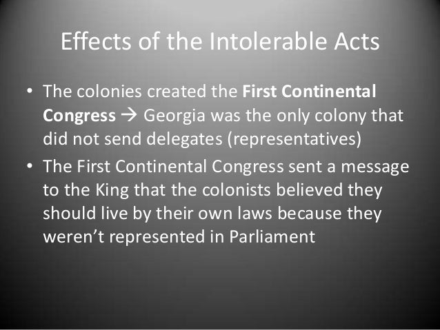 What were the effects of the Intolerable Acts?