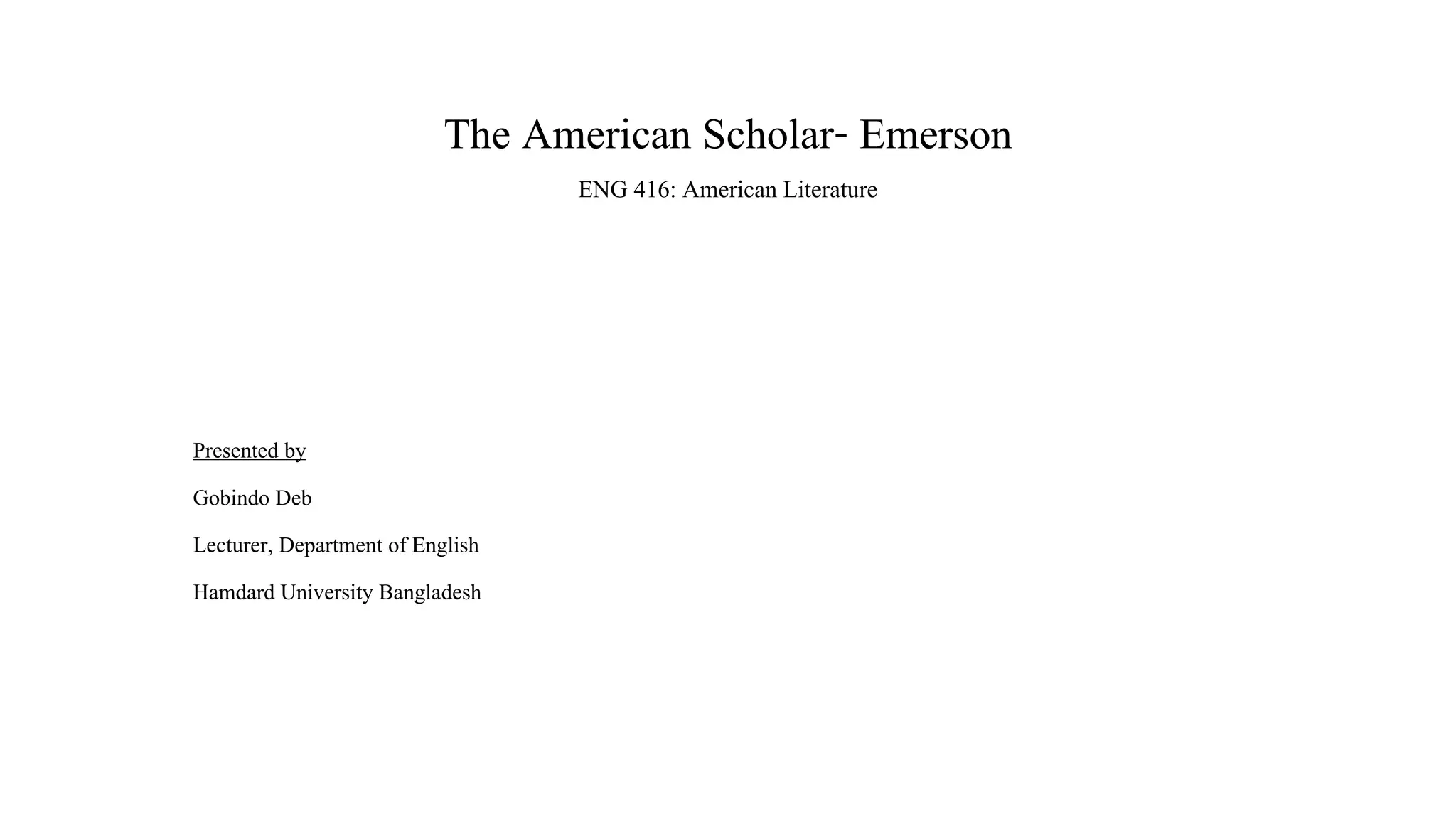 The American Scholar Emerson PPT the-american-scholar-emerson-ppt