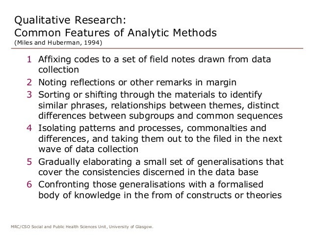 The analysis of qualitative data 22nd Oct 2015