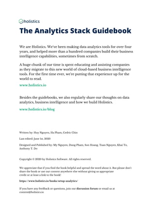 The Analytics Stack Guidebook (Holistics) | PDF