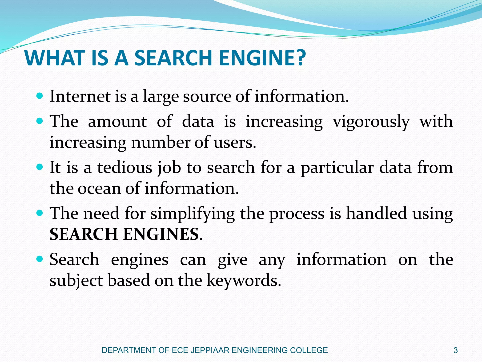 The anatomy and working of search engines | PPTX