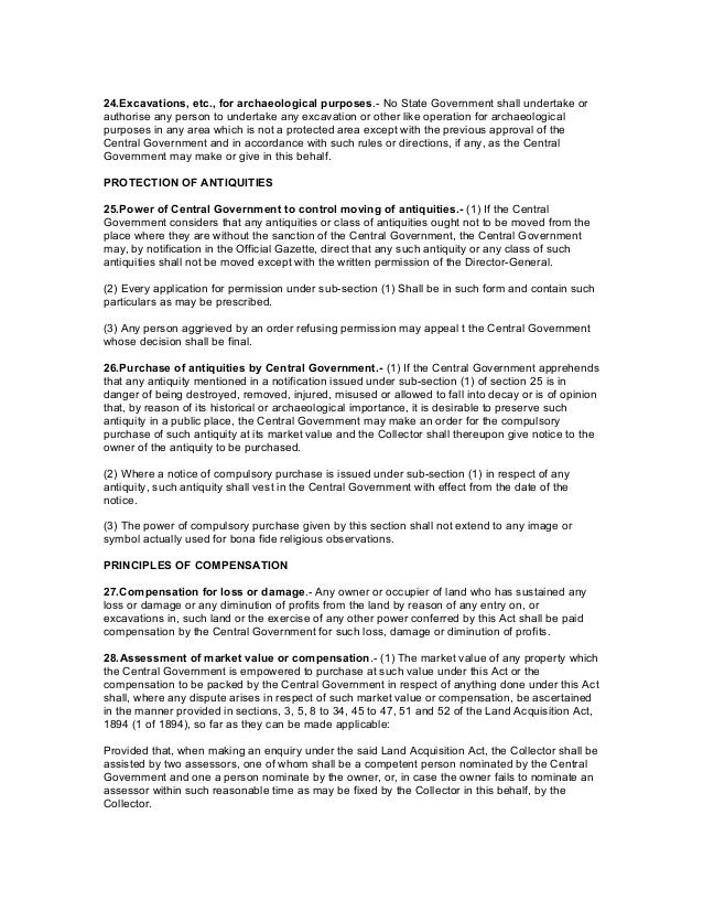 The ancient monuments and archaeological sites and remains act