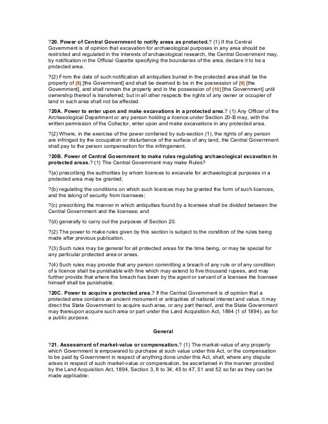 The ancient monuments preservation act