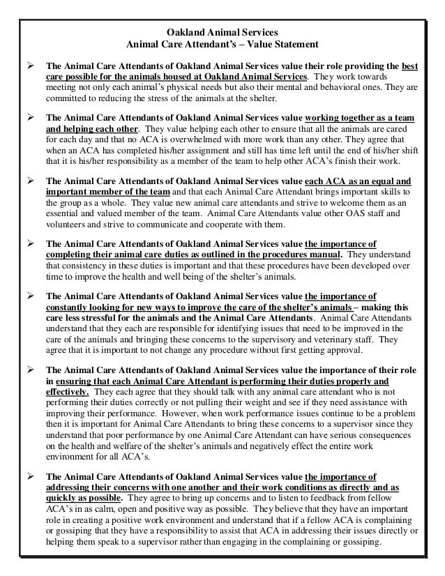 The animal care attendant's role cline1