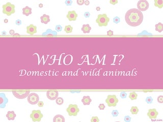 WHO AM I?
Domestic and wild animals
 