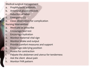 Assessment of psychosocial aspect of pregnancyEconomic statusMarital statusAgePerceived supportSelf-esteemCultureReligion and importance of faith beliefsStability of living conditionAssess mood	i.1 ambivalence	i.2 Increased sensitivity and irritability	i.3 sense of vulnerability	i.4 fear