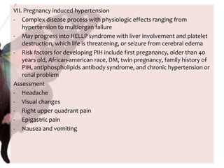 b. Urinalysis with reagent stripsUrine is tested with a reagent strip to test for the presence of components in the urine such as WBC, blood, protein, bilirubin, leukocytes, ketones, glucose, specific gravity, pH, urobilinogen and nitrite.PreprocedureInstruct the client not to discard urinePostprocedureCompare the result with the legend on the side of the bottle to determine normal or abnormal findingsDiscard the urine and record the resultc. 24 hour UrineThe clients total urine output for 24 hours is collected and analyzed for amount, specific gravity, pH, presence and amount of protein and creatinine clearance.PreprocedureInstruct the client not to discard any urine for 24 hoursObtain specimen on ice for the duration of the testHave the client empty the bladder and record the start timePost sign in the bathroom to remind the client, family, and all staff that the test is in progress