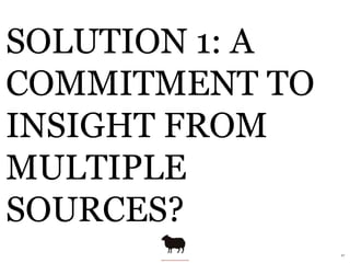 SOLUTION 1: A
COMMITMENT TO
INSIGHT FROM
MULTIPLE
SOURCES?
                *$
 