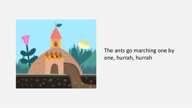 The ants go marching children's song with lyrics