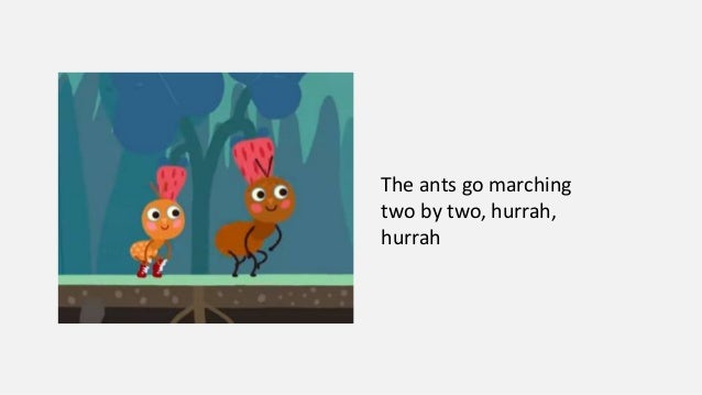 The ants go marching children's song with lyrics