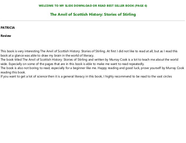 Pdf Download The Anvil Of Scottish History Stories Of Stirling Rea