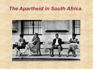 The Apartheid in South Africa.
 