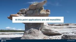 The API R(E)volution
At this point applications are still monolithic
 