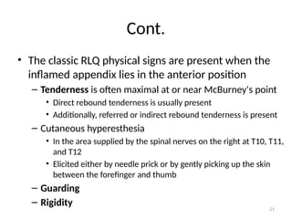 Appendix Sign Rlq Appendix:- anatomy, physiology & disease | PPTX