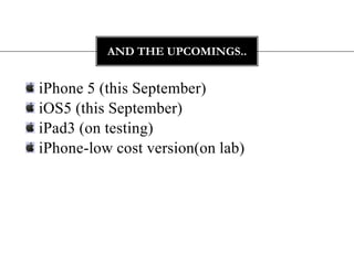 Could only run one application at a time Mac System 5, 6, 7 (1987 – mid 1990’s)Could run multiple applications  Mac OS 8 (8.0 – 8.6)  (1997) – better file management Mac OS 9 (9.0 – 9.2.2) (1999) – improved support for wirelessMac OS X (1999 – today) – UNIX based OS 