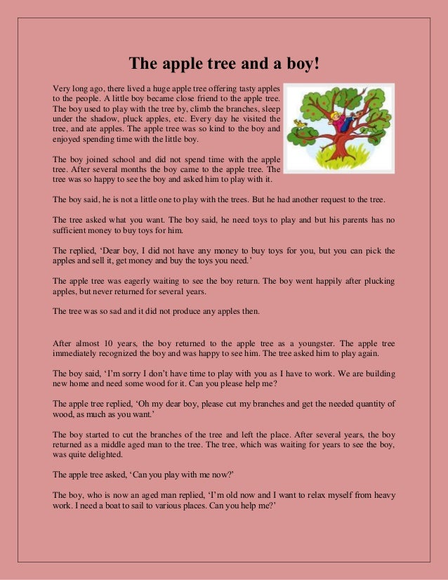The apple tree and a boy
