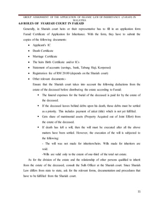 Islamic law of inheritance (faraid) in malaysia | DOCX