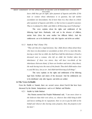 Islamic law of inheritance (faraid) in malaysia | DOCX
