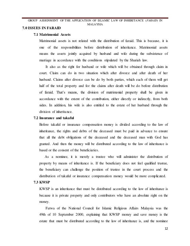 Islamic Law Of Inheritance Faraid In Malaysia
