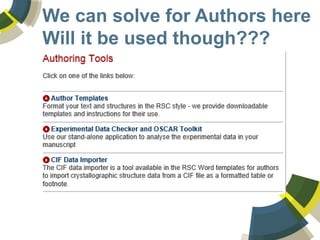 We can solve for Authors here
Will it be used though???
 