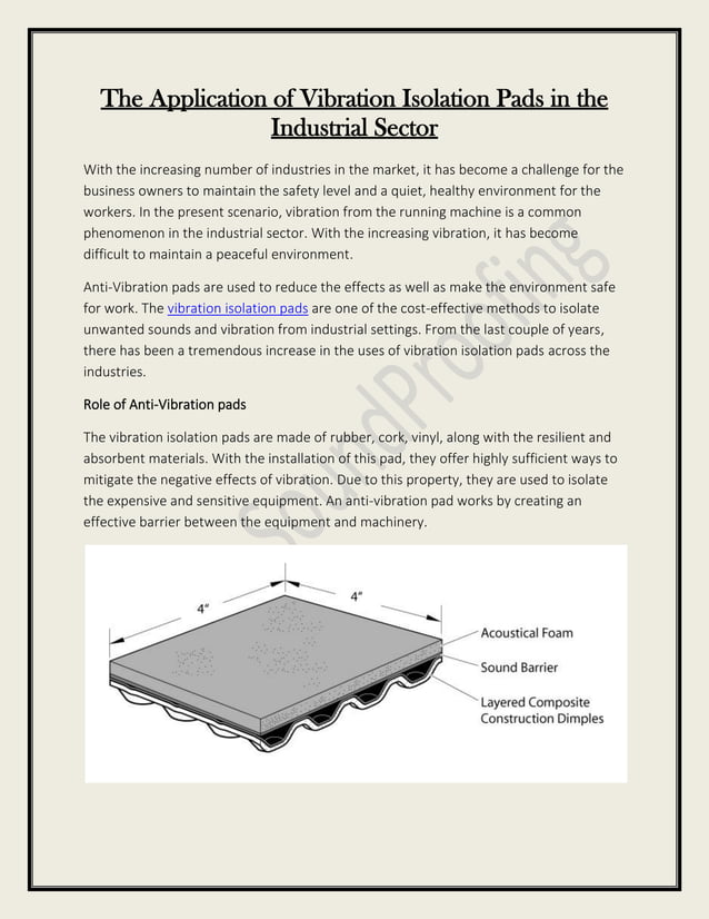 The Application of Vibration Isolation Pads in the Industrial Sector | PDF
