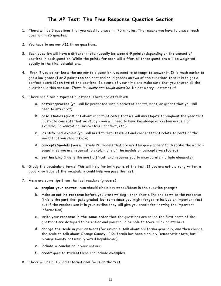 The ap test frq