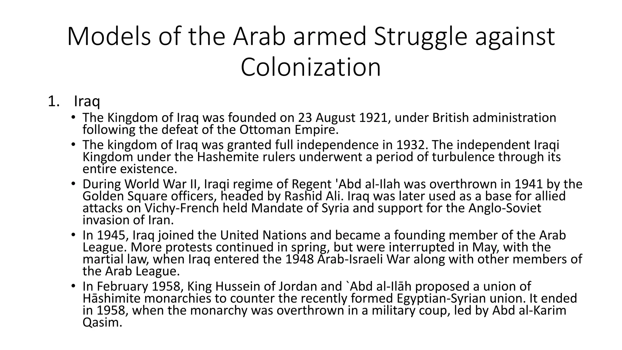 The arab and colonization | PPT