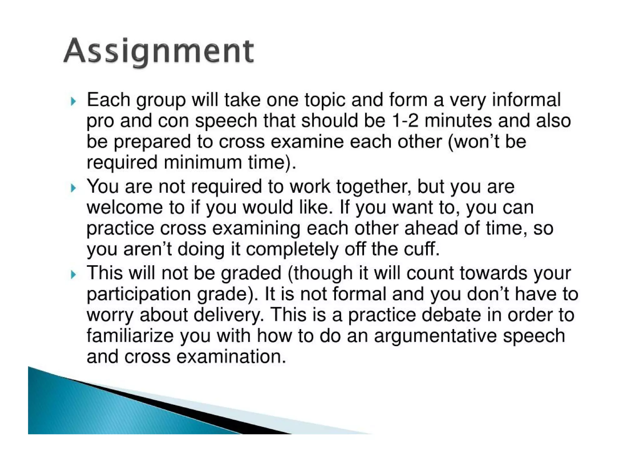 The Argumentative Speech