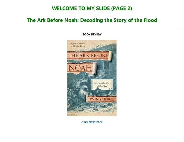 Book The Ark Before Noah Decoding The Story Of The Flood Full Onl