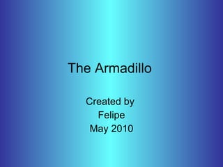 The Armadillo Created by  Felipe May 2010 
