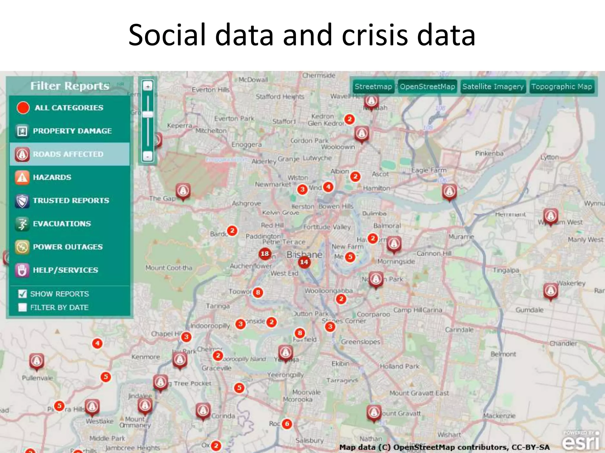 Social data and crisis data
 