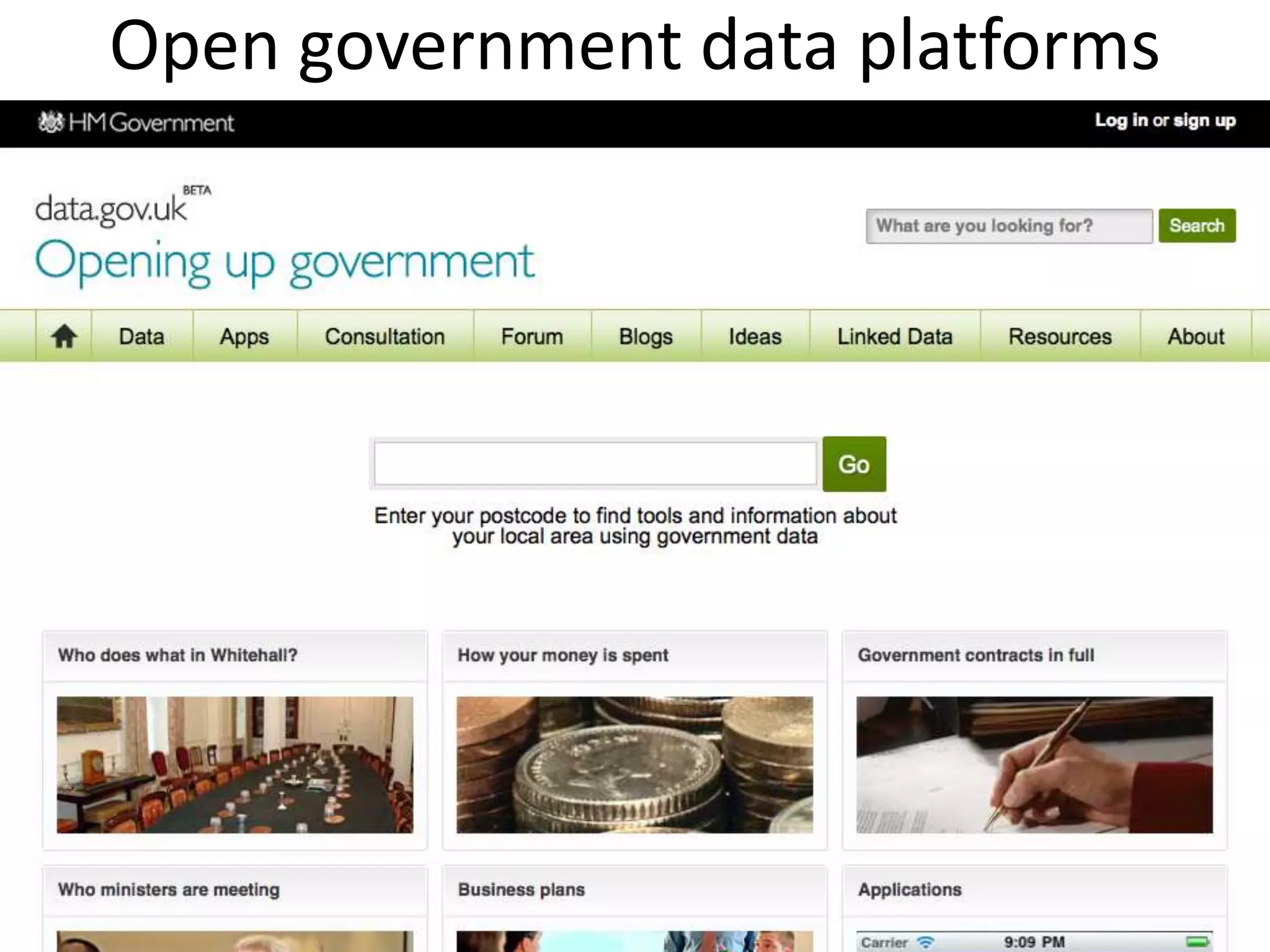 Open government data platforms
 