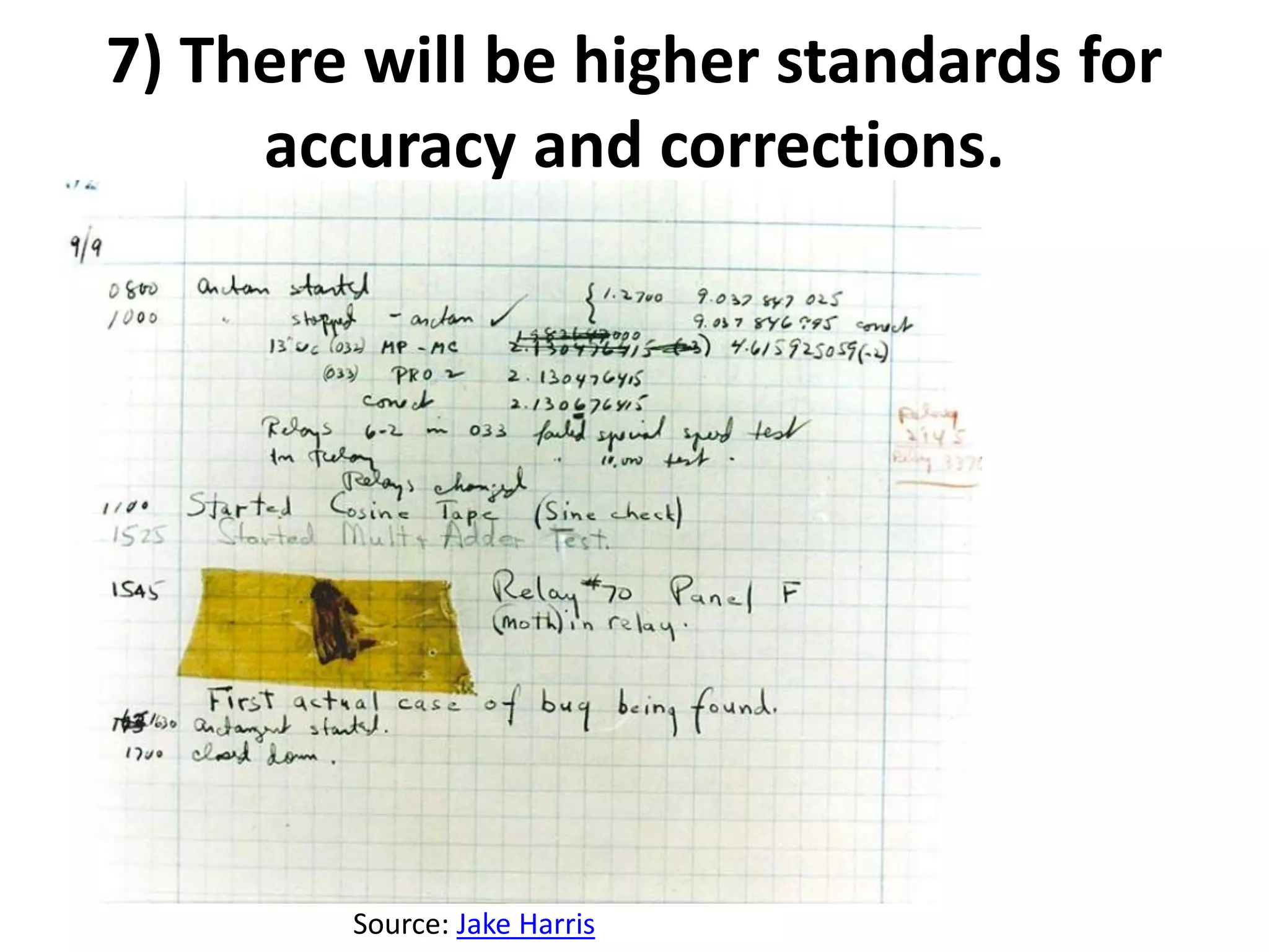 7) There will be higher standards for
accuracy and corrections.
Source: Jake Harris
 