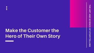 Make the Customer the
Hero of Their Own Story
THEARTANDSCIENCEOFSTORYTELLING
 
