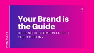 HELPING CUSTOMERS FULFILL
THEIR DESTINY
Your Brand is
the Guide
PRINCIPLE#2
 