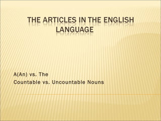 The articles in the english language