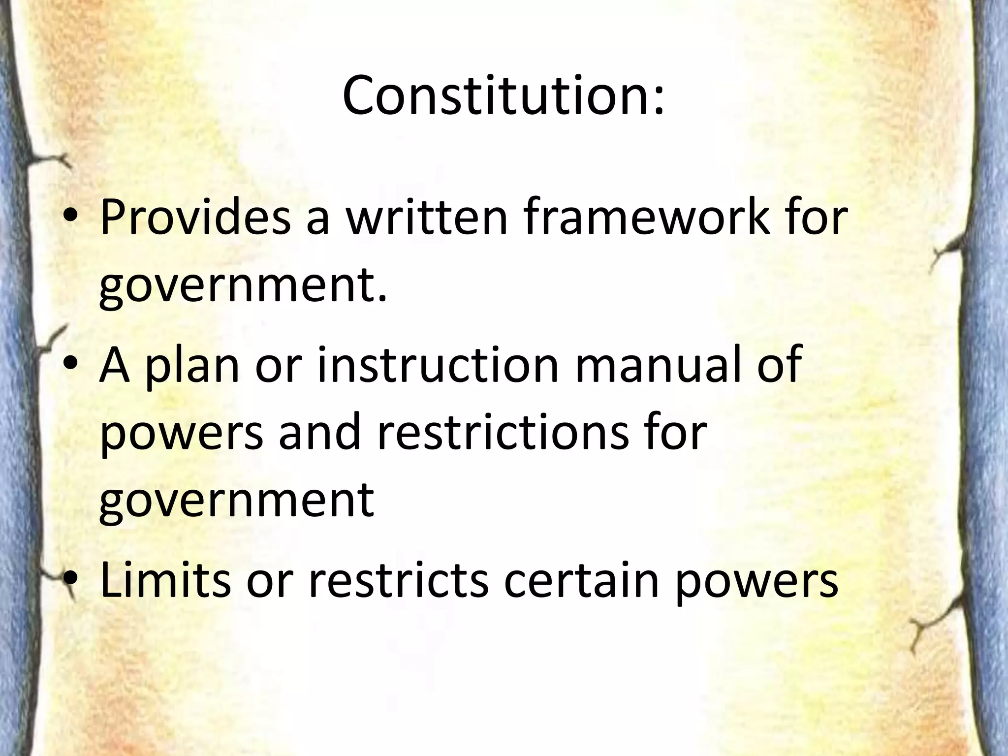 Articles of ConfederationThe national government had no chief executive to carry out laws made by congressThe President heads the executive branch of the government
