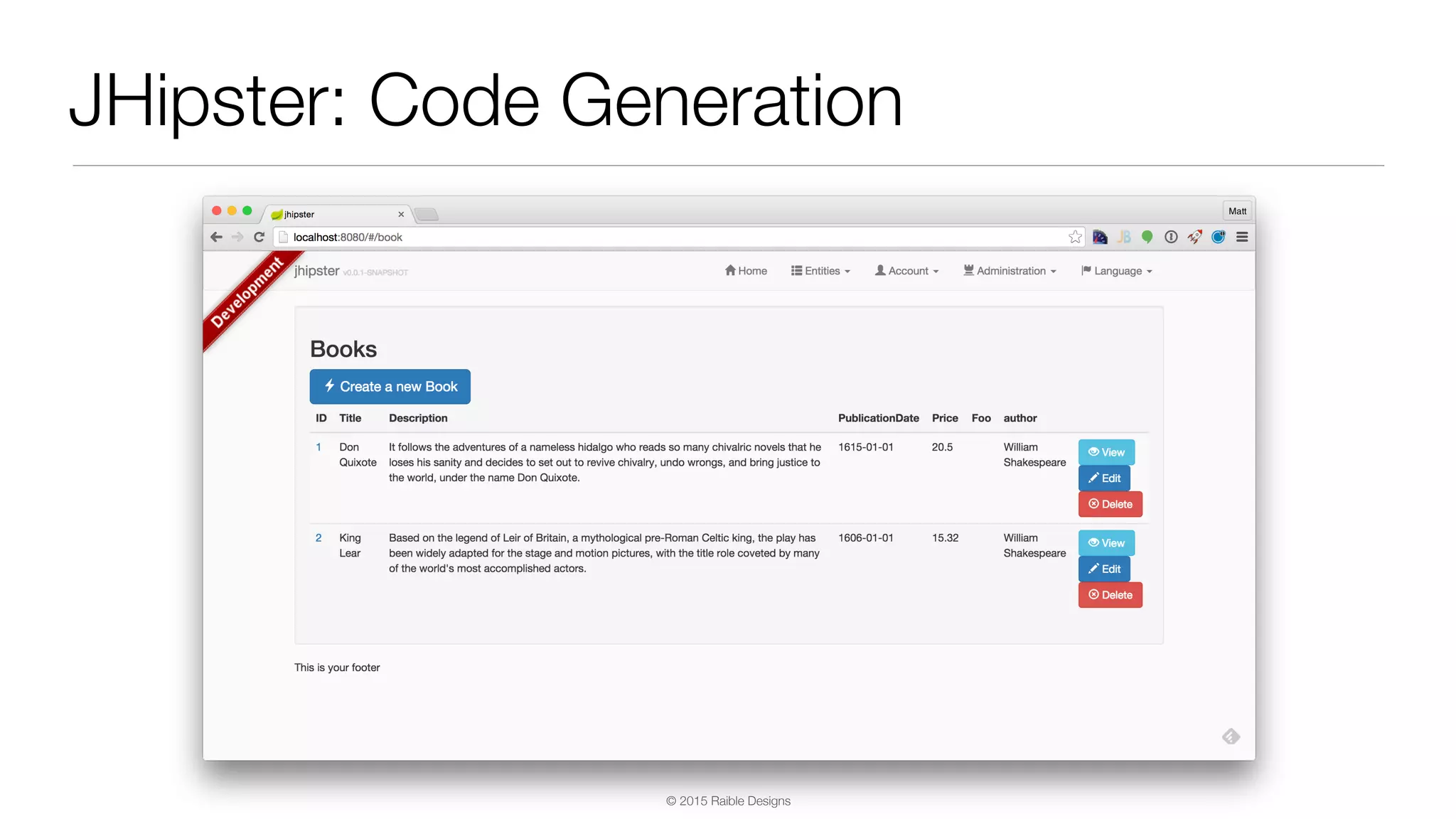 © 2015 Raible Designs JHipster: Code Generation 