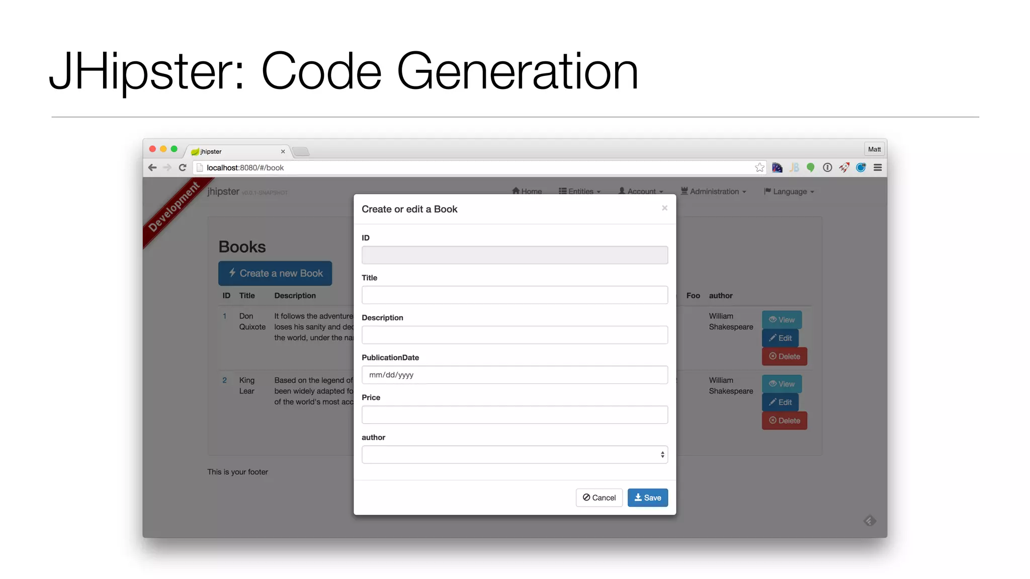 JHipster: Code Generation
 