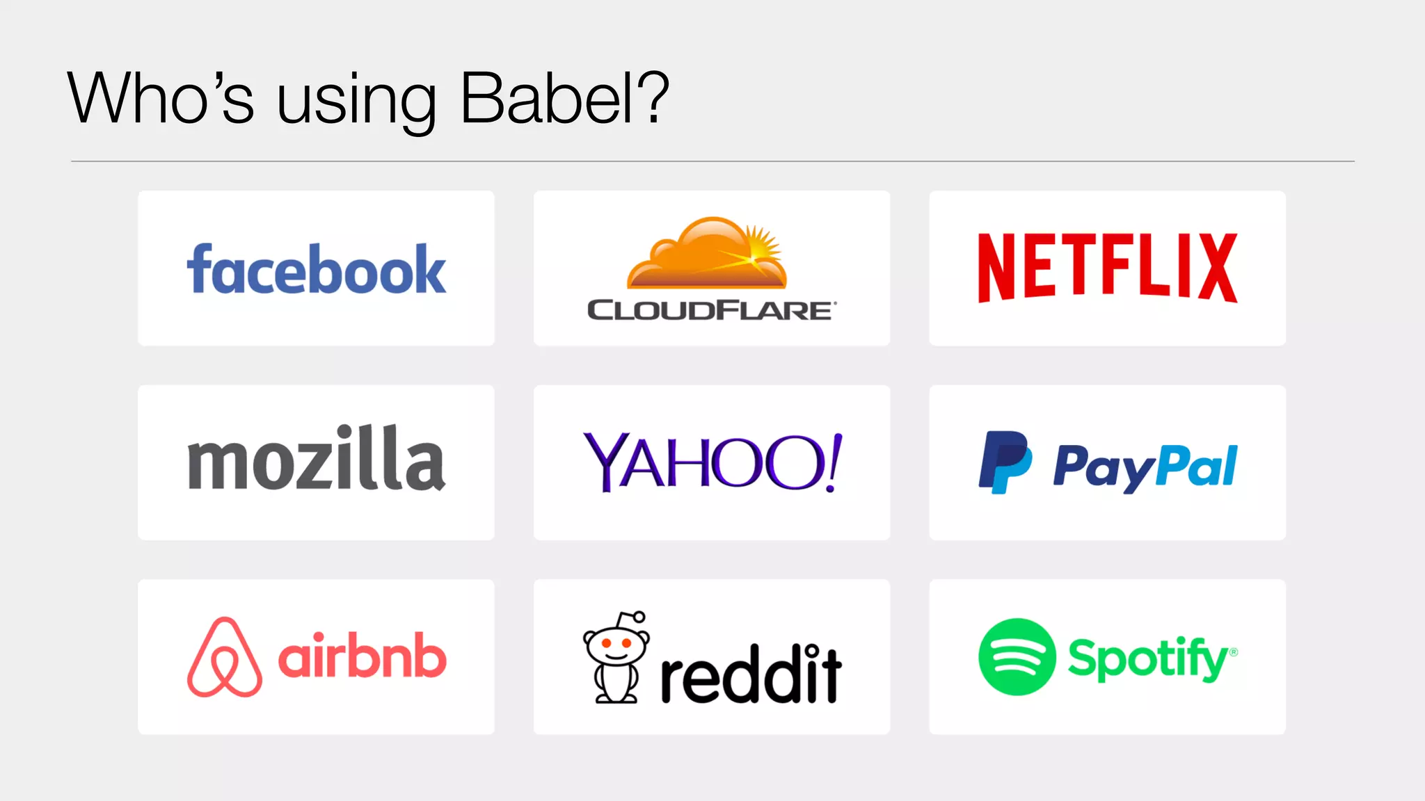 Who’s using Babel?
 