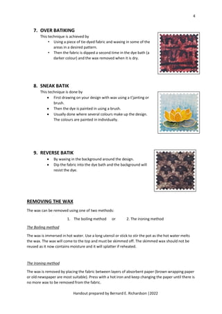 The art of batik handout | PDF