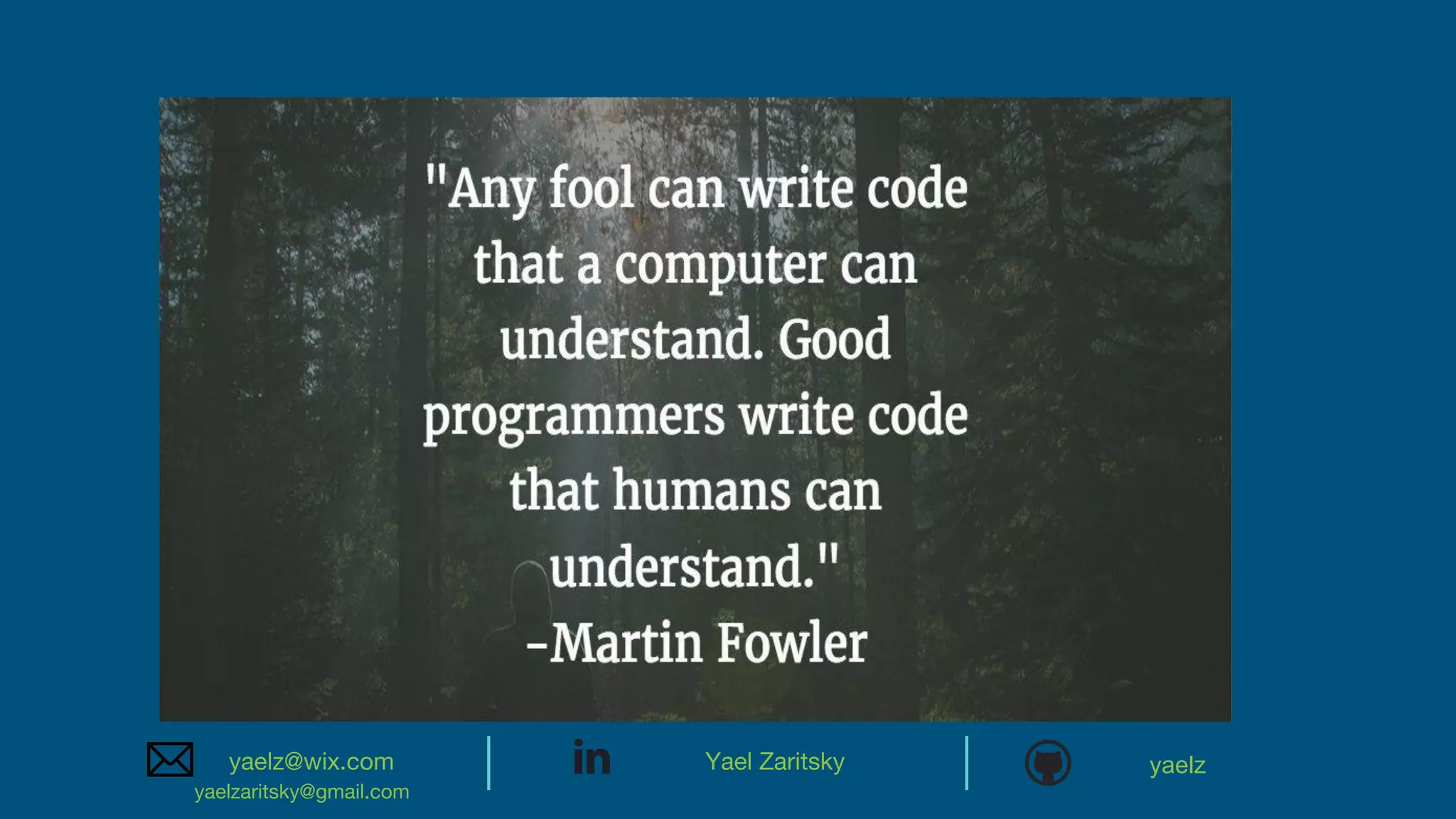 Yael Zaritsky yaelzyaelz@wix.com
yaelzaritsky@gmail.com
 