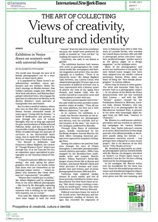 Prospettive di creatività, cultura e identità
03-DIC-2015
foglio 1 / 2
pagina 6
Servizio Stampa e Comunicazione Istituzionale
 