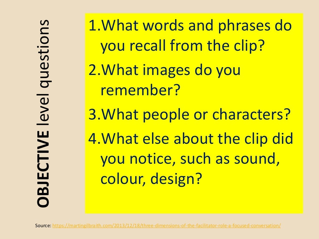 The Focused Conversation Method ORID