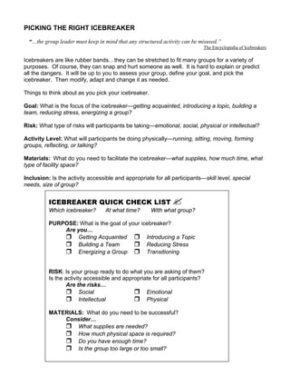Icebreaker Drawing Exercises Template
