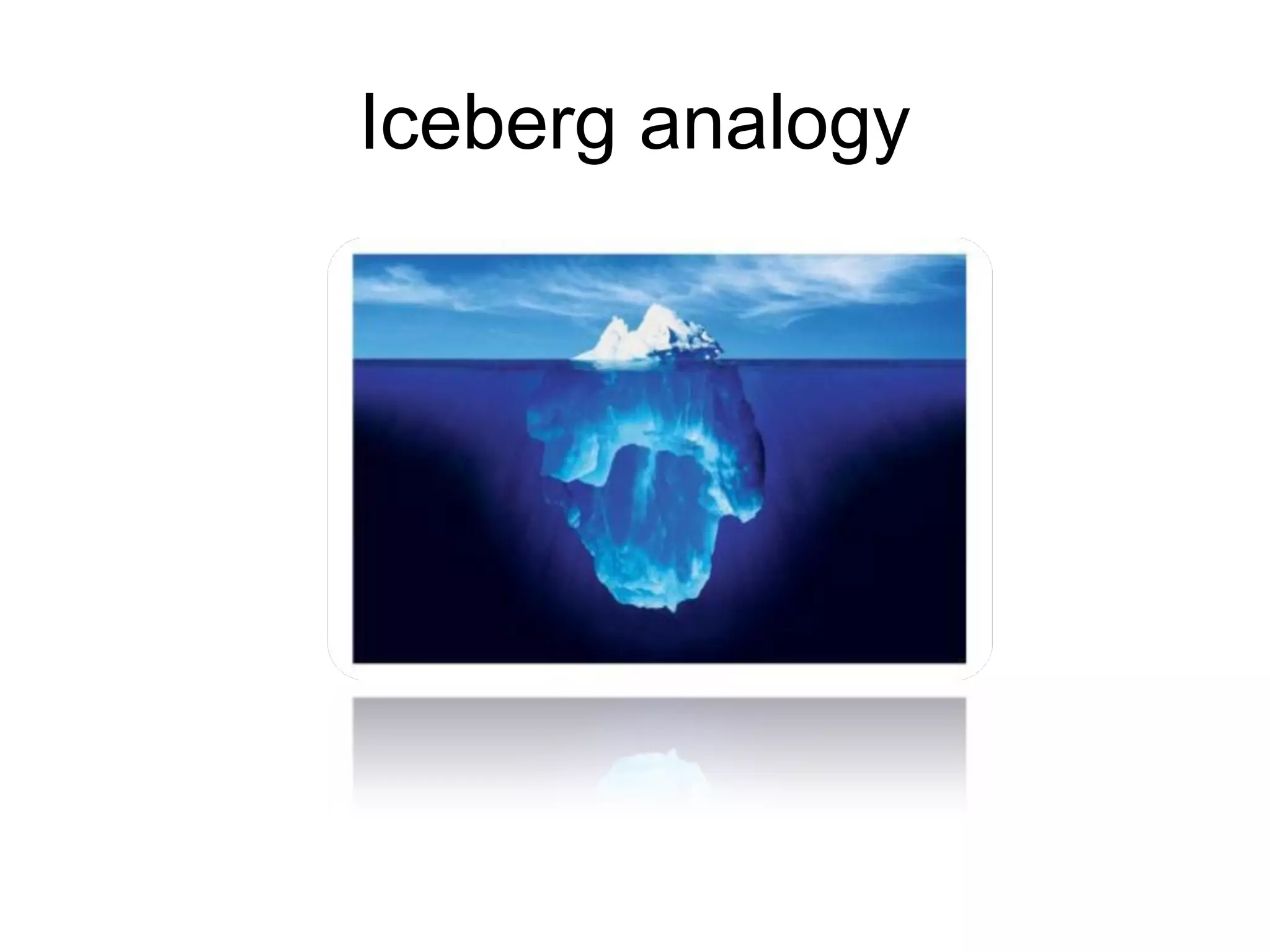 Iceberg analogy
 