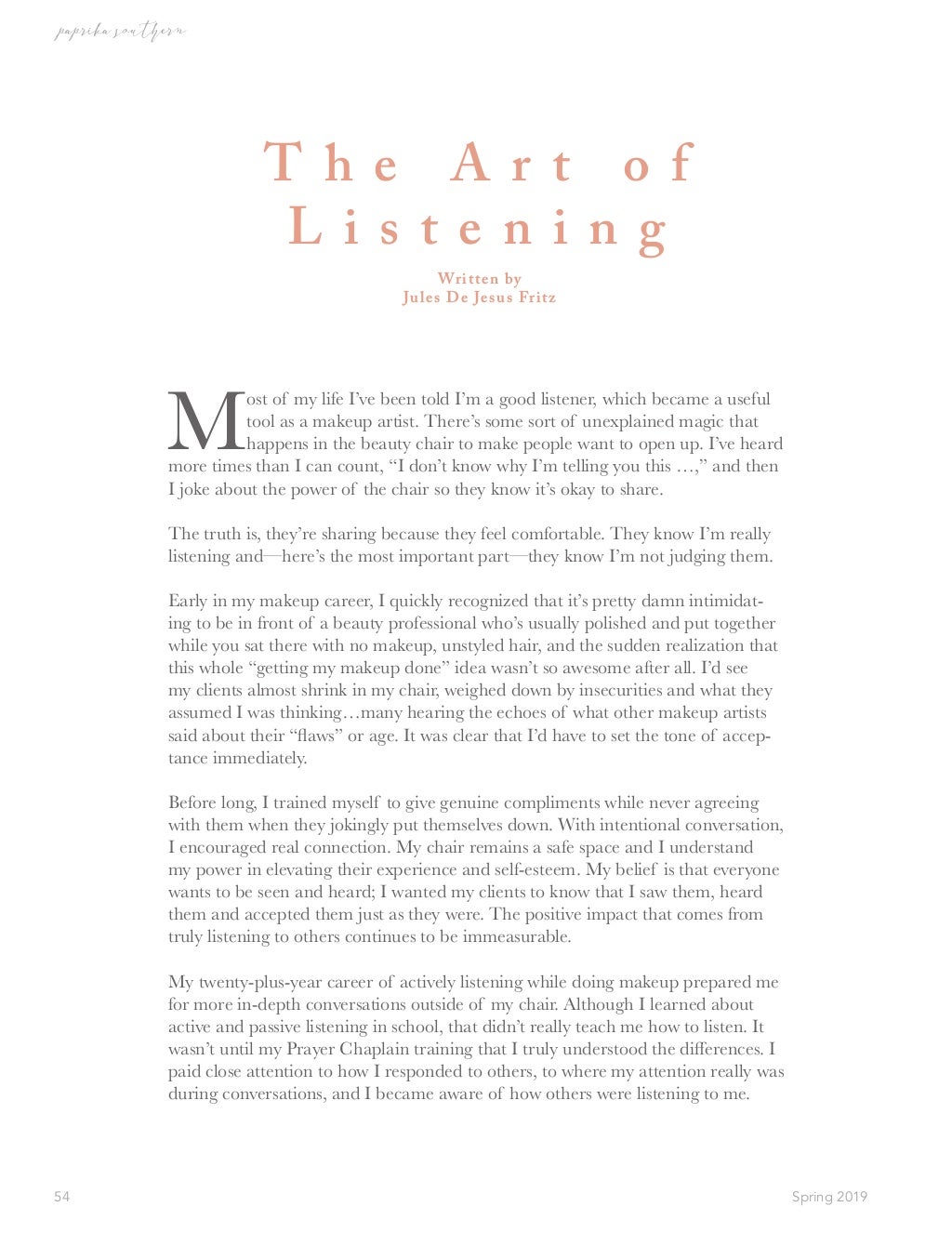 art of listening essay