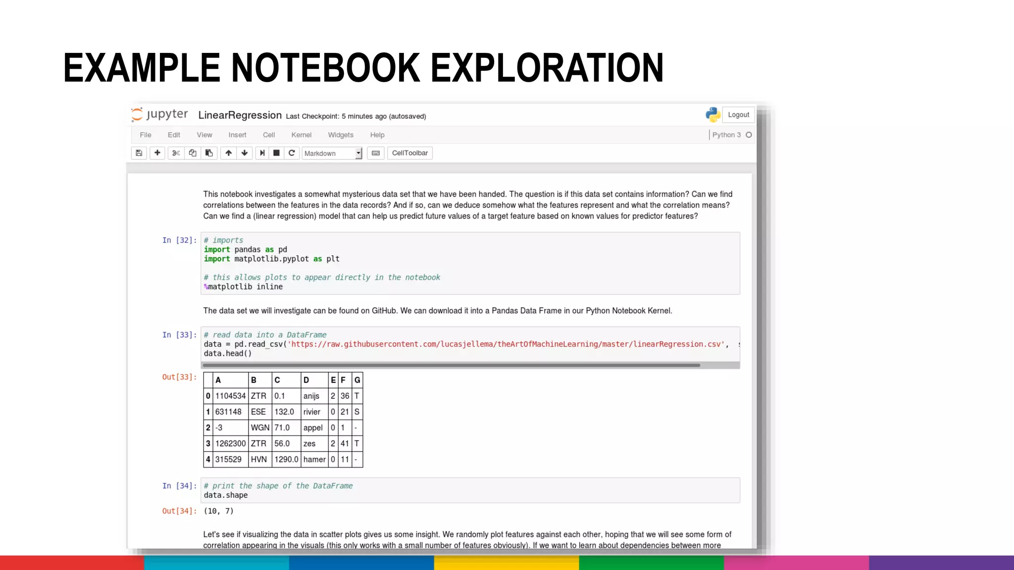 EXAMPLE NOTEBOOK EXPLORATION
 
