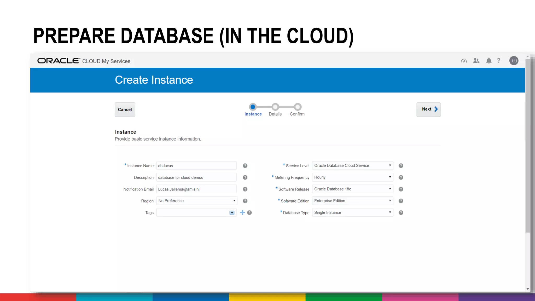 PREPARE DATABASE (IN THE CLOUD)
 